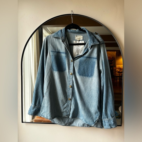 CURRENT ELLIOT | the perfect denim shirt | size medium - Picture 10 of 11